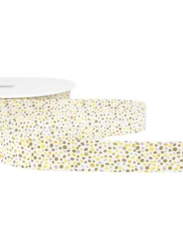 25m Floppy Disk Printed Bias Confetti Yellow 20mm