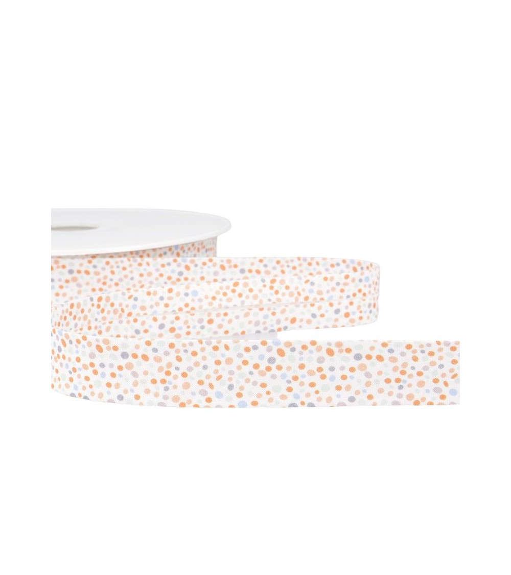 25m Floppy Disk Printed Bias Tape Confetti Orange 20mm