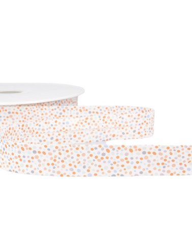 25m Floppy Disk Printed Bias Tape Confetti Orange 20mm