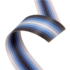 Bobine 10m sangle à rayures / stripes bleu 40mm