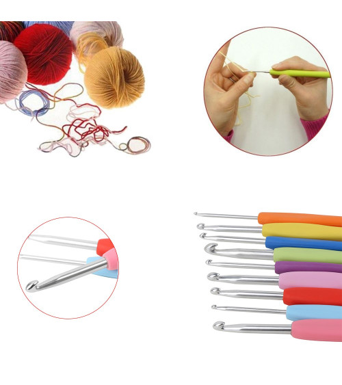 Set of 9 knitting hooks in sizes 2 to 6