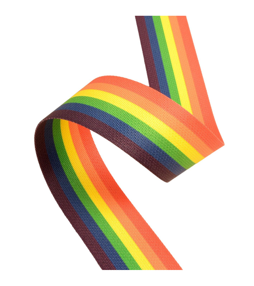 10m reel striped webbing / multi-colored stripes 40mm