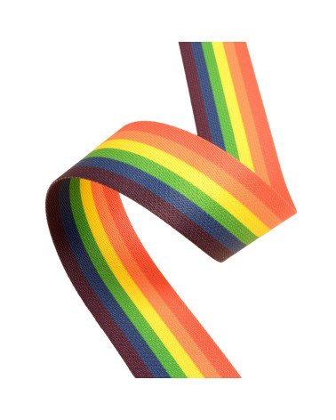 10m reel of striped webbing / multicoloured stripes 40mm