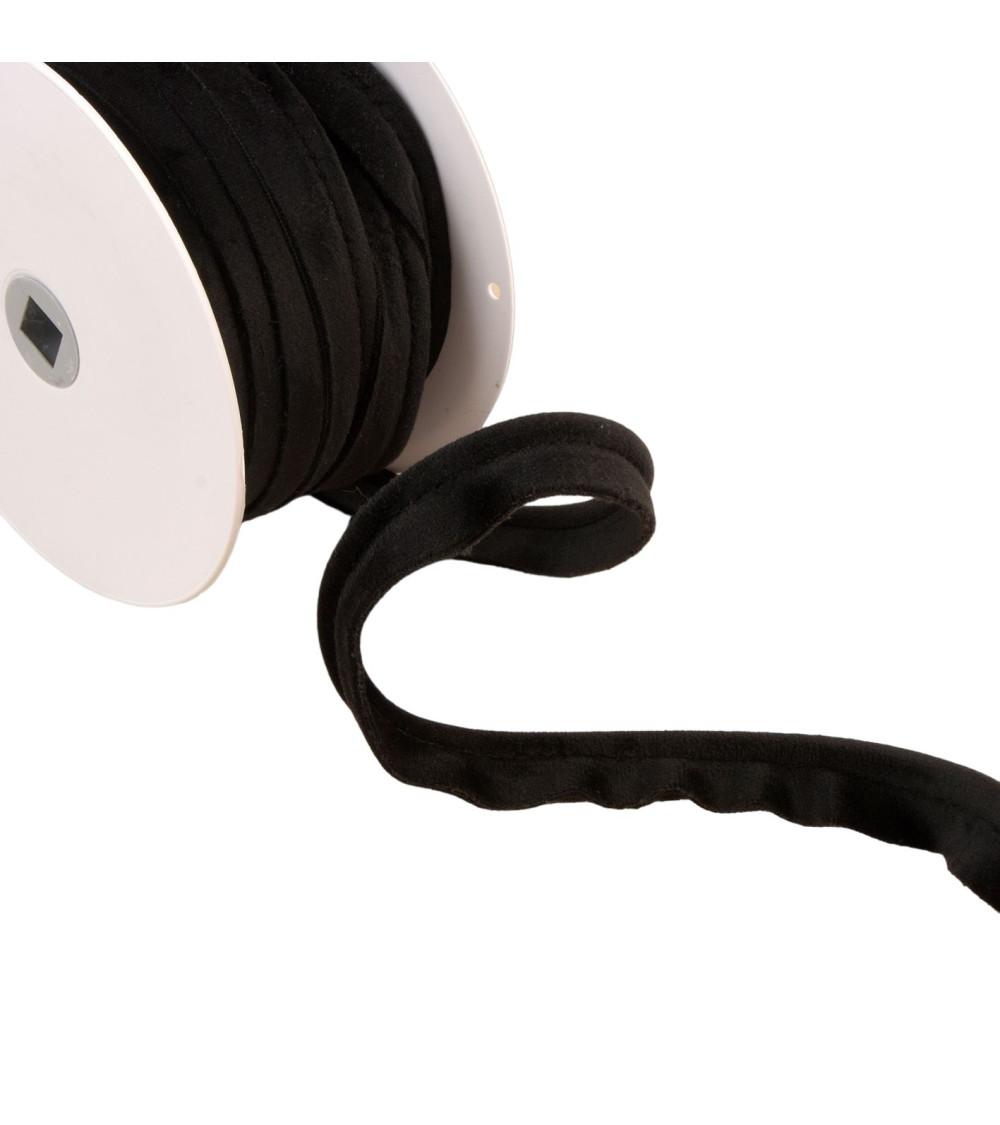 15m spool with black velvet piping 5mm
