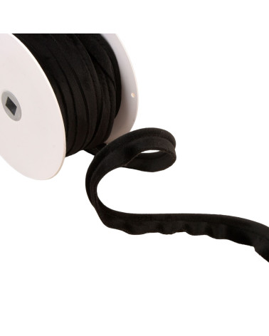 Bobine 15m passepoil velours noir 5mm