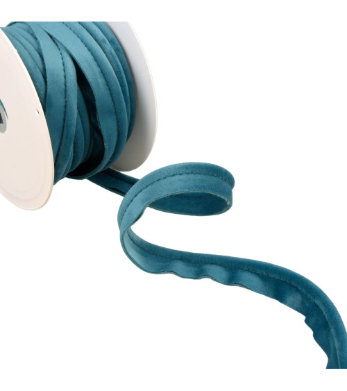 15m spool with steel blue velvet piping 5mm