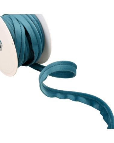 15m reel of steel blue velvet piping 5mm
