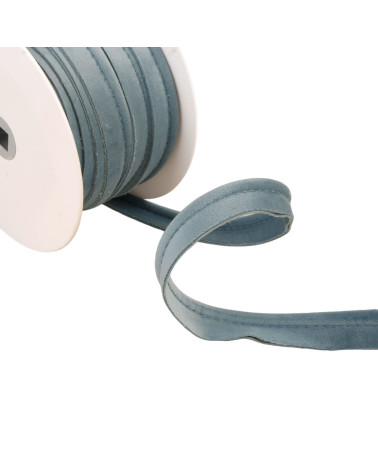 Bobine 15m passepoil velours bleu lavande 5mm