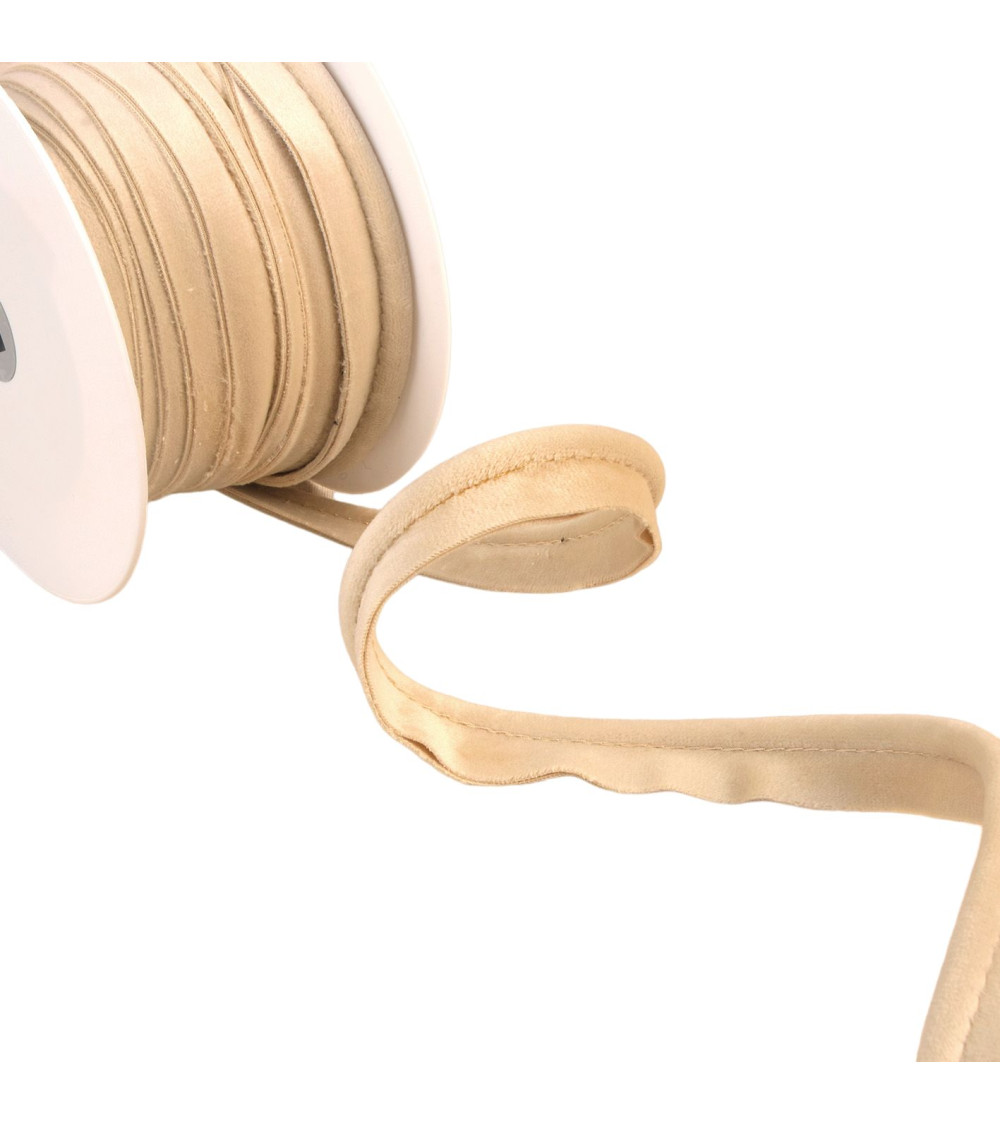 15m spool with light gray velvet piping 5mm