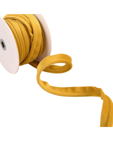 Bobine 15m passepoil velours jaune or  5mm