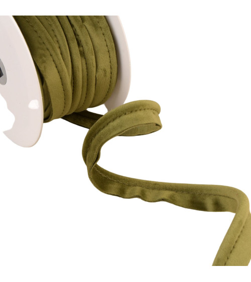 15m spool of khaki green velvet piping 5mm