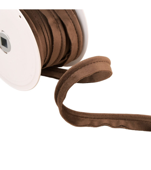 15m spool with coffee brown velvet piping 5mm