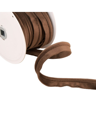 Bobine 15m passepoil velours marron café 5mm