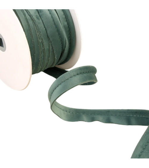 15m spool of light khaki green velvet piping 5mm