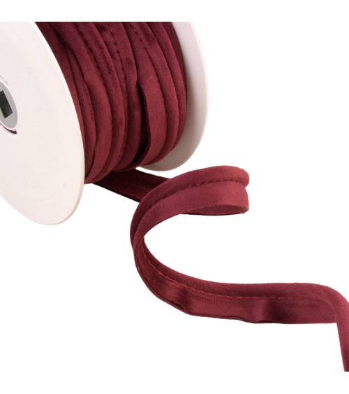 15m spool with 5mm burgundy velvet piping