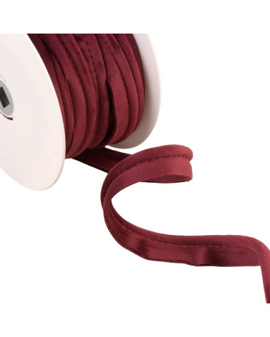 15m spool with 5mm burgundy velvet piping
