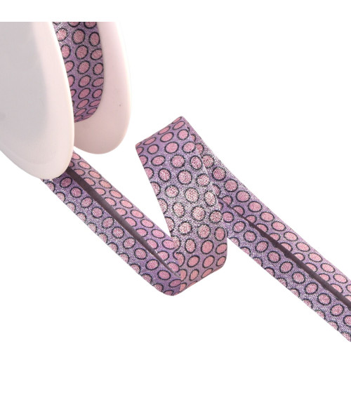 25m spool bias large purple lurex dots 20mm