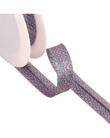 25m spool bias large purple lurex dots 20mm