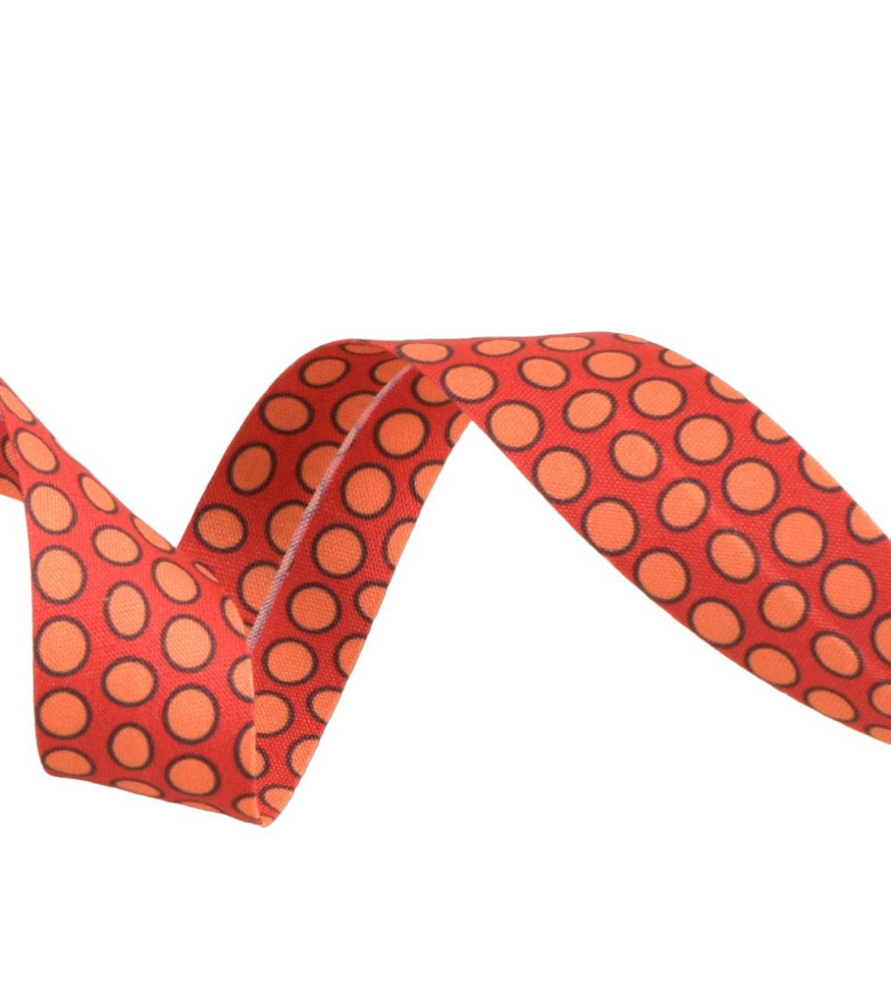 25m spool bias tape large red polka dots 20mm
