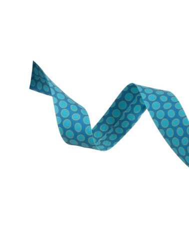25m spool of large duck blue polka dot bias binding 20mm