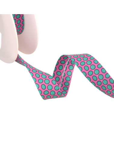 25m spool bias tape large purple polka dots 20mm