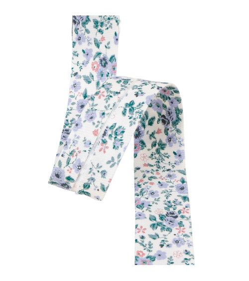 Spool 25m bias flowers fabric gots lavender blue 20mm