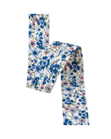 Spool 25m bias flowers fabric gots navy blue 20mm