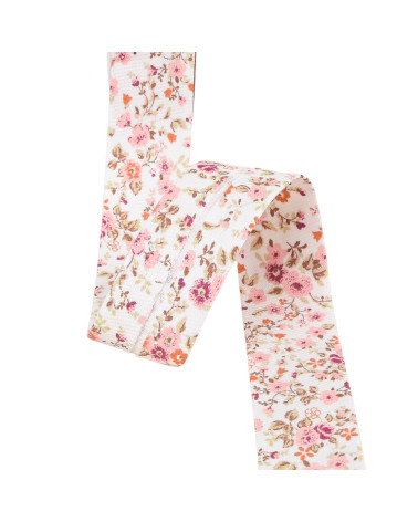 Spool 25m bias flower fabric gots light pink 20mm