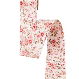 Bobine 25m biais fleurs tissu gots rose fuchsia 20mm