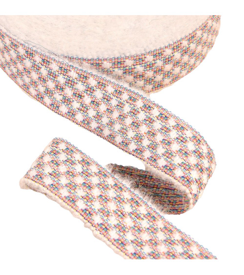 25m reel white woolen braid 25mm