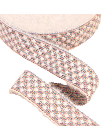 25m reel white woolen braid 25mm