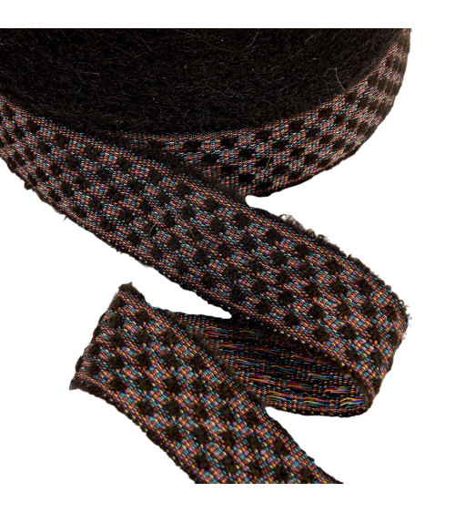 25m reel black woolen braid 25mm