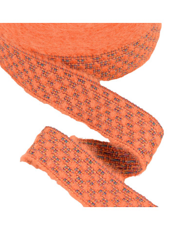 25m reel of salmon orange wool braid 25mm