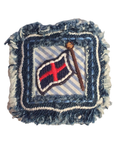 Aufnäher mit marineblauer Jean-Flagge zum Aufbügeln