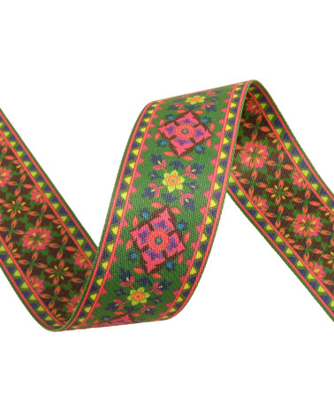 Sangle réversible vert foncé 50mm au mètre