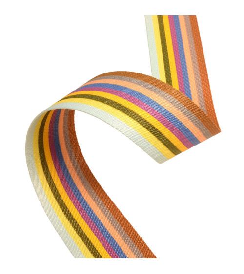 Striped webbing / stripes yellow orange 40mm per meter