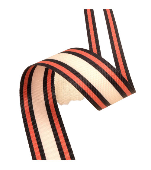 Striped webbing / beige stripes 40mm per meter