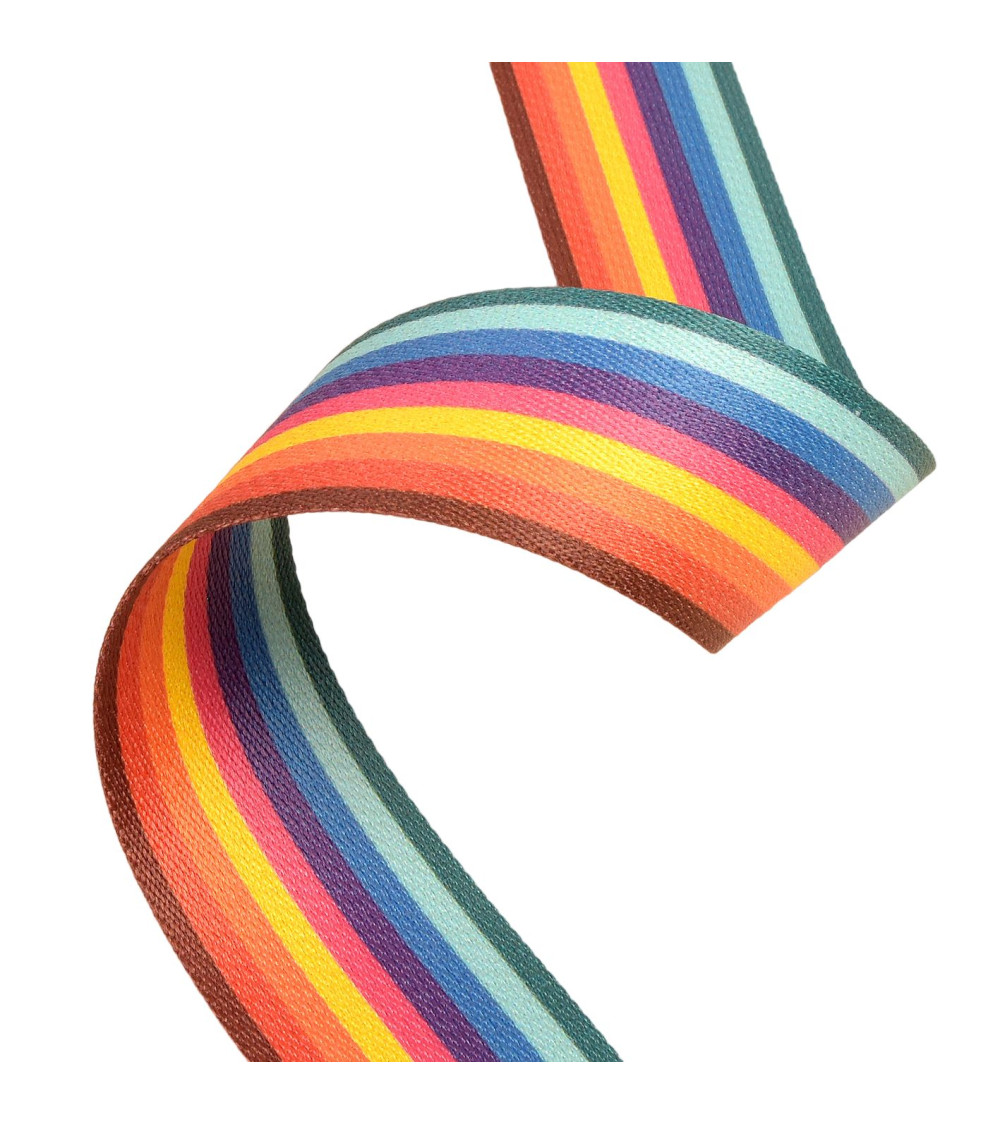 Striped webbing / stripes blue orange 40mm per meter