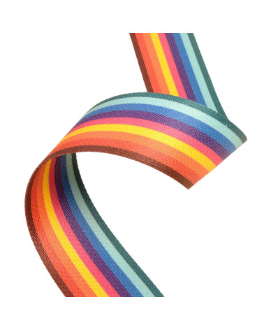 Striped webbing / stripes blue orange 40mm per meter