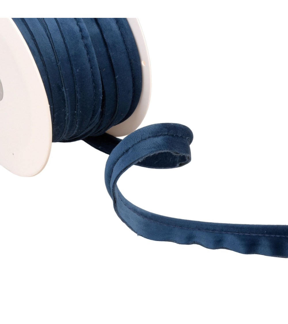 navy blue velvet piping 5mm per meter
