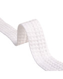 Biais nid d\'abeilles 100% coton bio 27mm blanc au mètre fabriqué en Europe