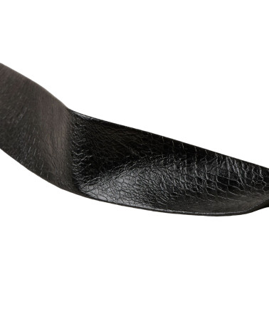 Cracked imitation leather bias 50% polyurethane 50% viscose 27mm black by the meter made in Europe