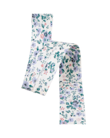 Flower bias lavender blue gots fabric 20mm per meter made in France