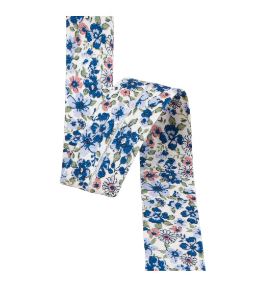 Bias flower bias fabric gots navy blue 20mm per meter made in France