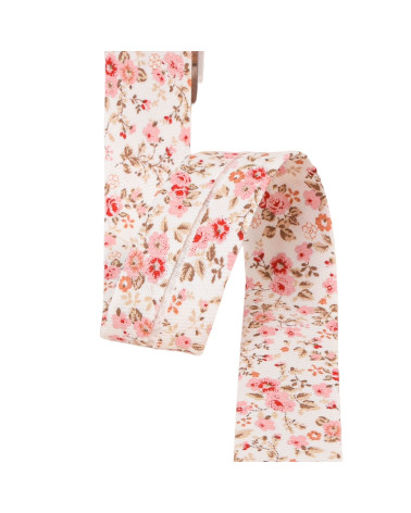 Bias flower fabric gots pink fuchsia 20mm per meter made in France