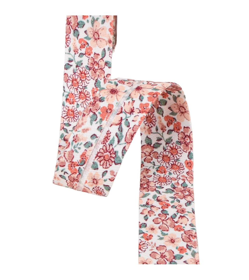 Bias flower fabric gots old pink 20mm per meter made in France