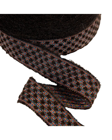 Black woolly braid 25mm per meter