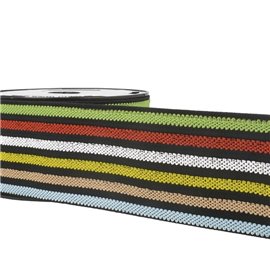 Bobine 10m Elastique ceinture stripes/rayures Multicolore