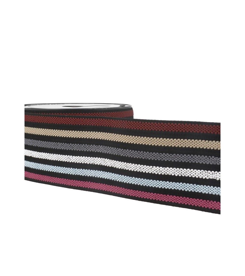 Bobina da 10 mt Cintura elastica a righe Multicolor
