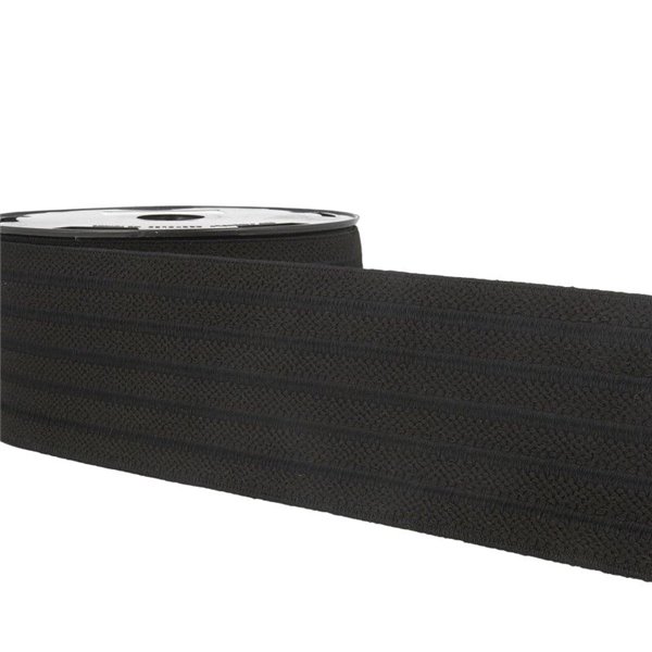 Bobine 10m Elastique ceinture stripes/rayures Noir/noir/noir